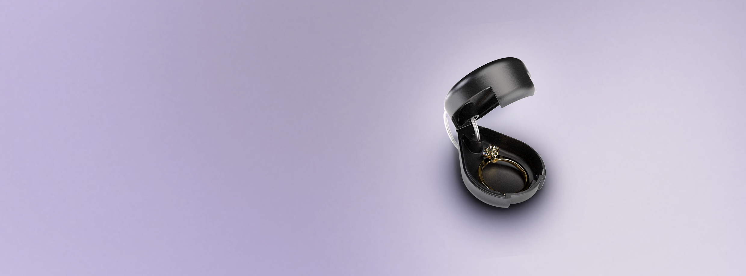 Pod Case ring holder with jewellery inside for safe storage